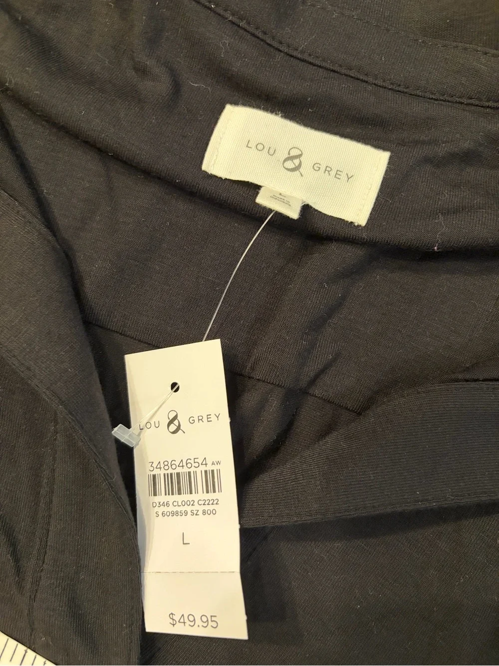 NWT ✨ Lou & Grey Black Sleeveless Collared V-Neck Tank women’s size large